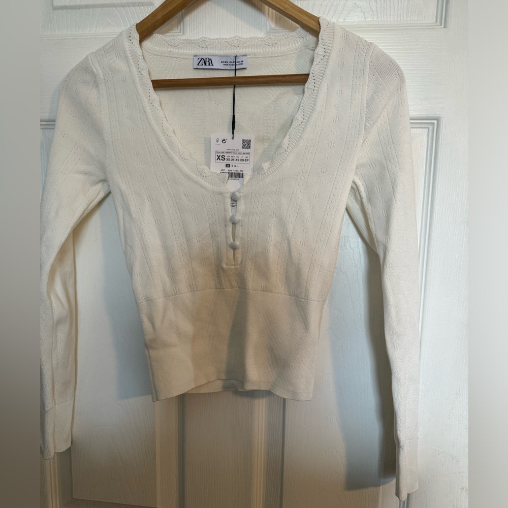 NWT Zara Knit Long Sleeve Top Size XS